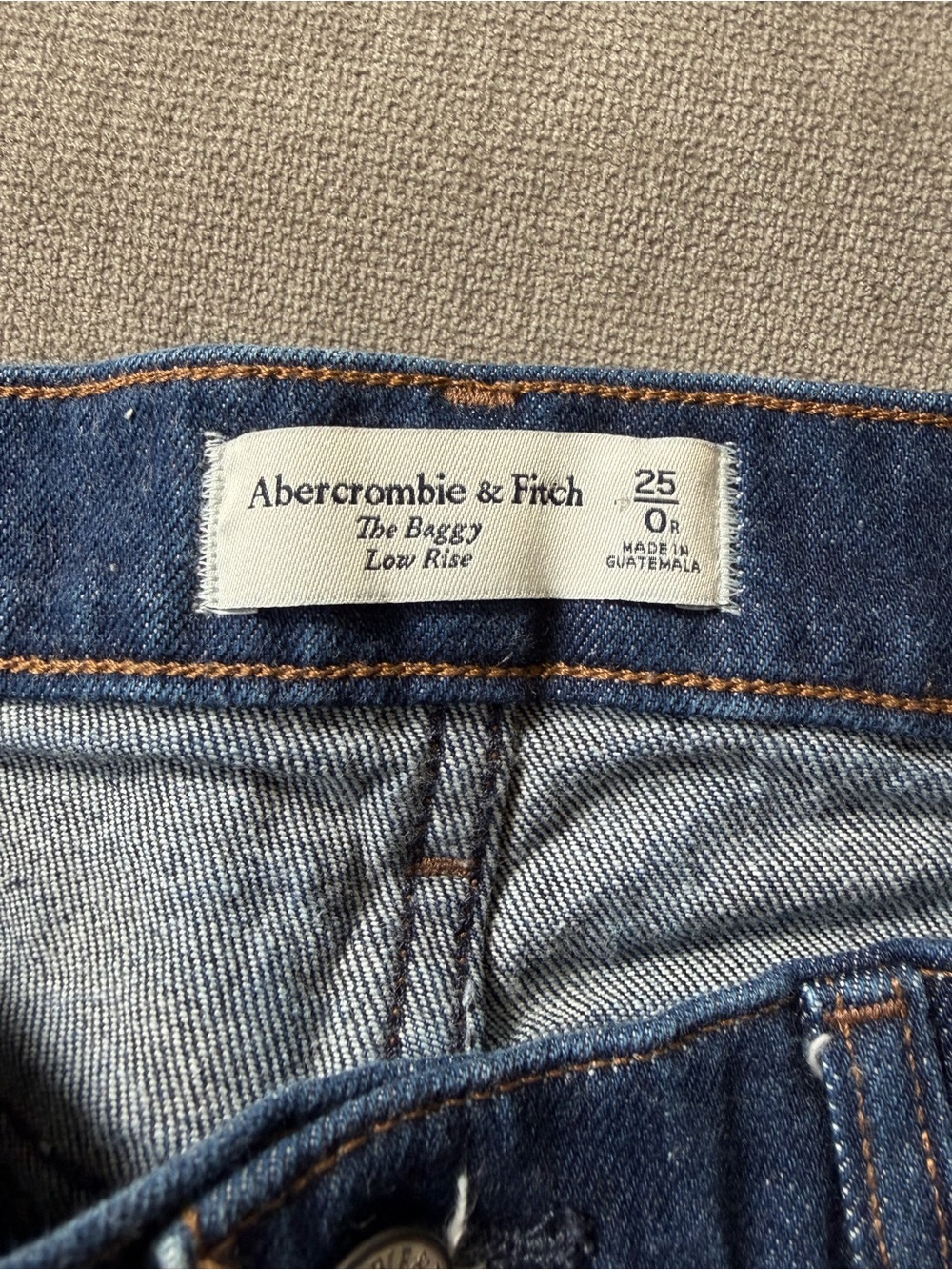 Abercrombie & Fitch Low Rise Baggy Jeans Dark Wash 25 - Picture 2 of 4